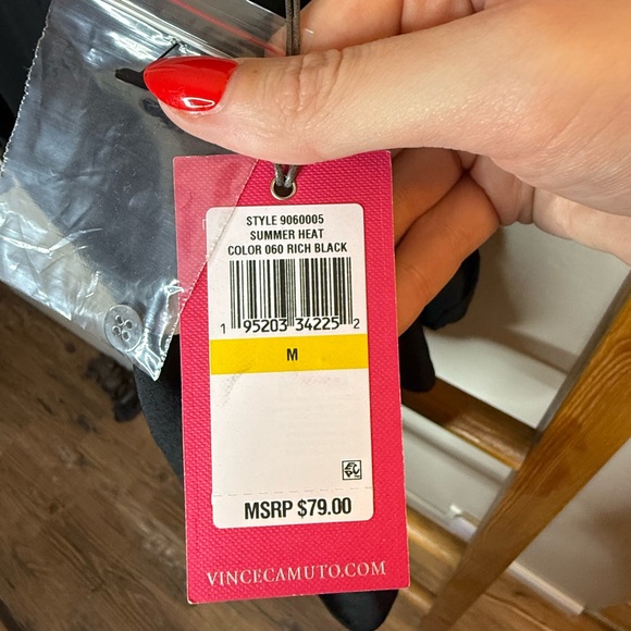 Vince Camuto Black Flutter Sleeve Blouse - Picture 4 of 5